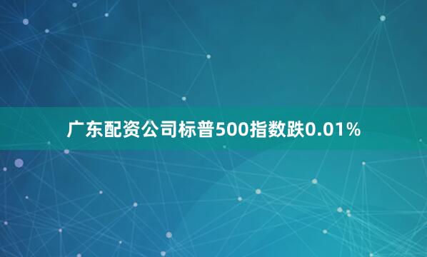 广东配资公司标普500指数跌0.01%